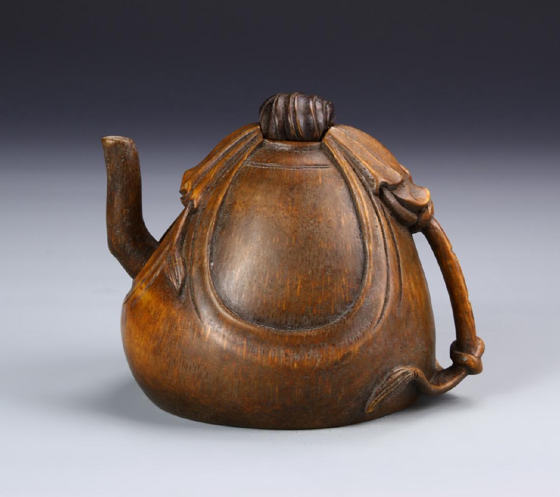 Very Rare Chinese Bamboo Carved Tea Pot (1 of 6)