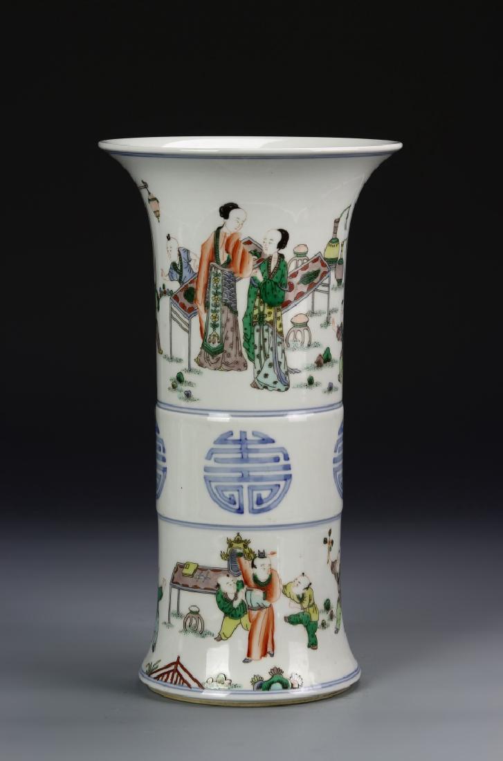 Chinese Polychrome Beaker Vase (1 of 8)