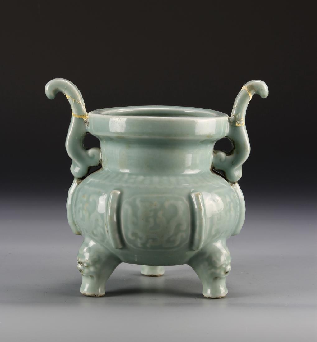 Chinese Celadon Tripod Censer (1 of 4)