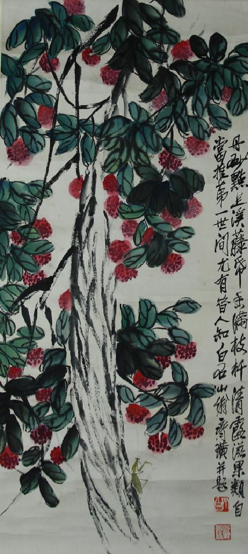 Chinese Scroll Painting of Fruit (1 of 4)