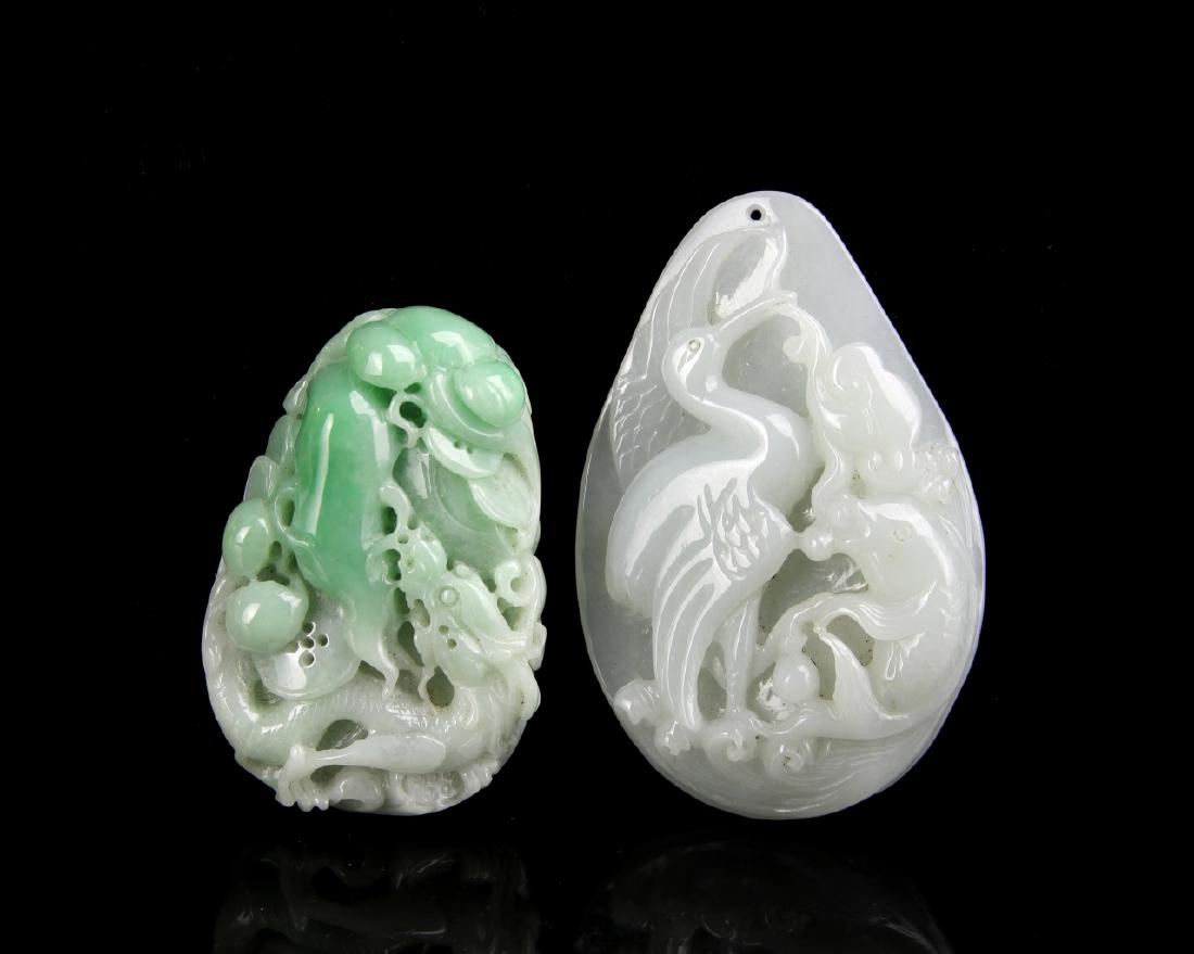 Two Chinese Jadeite Pendants (1 of 2)