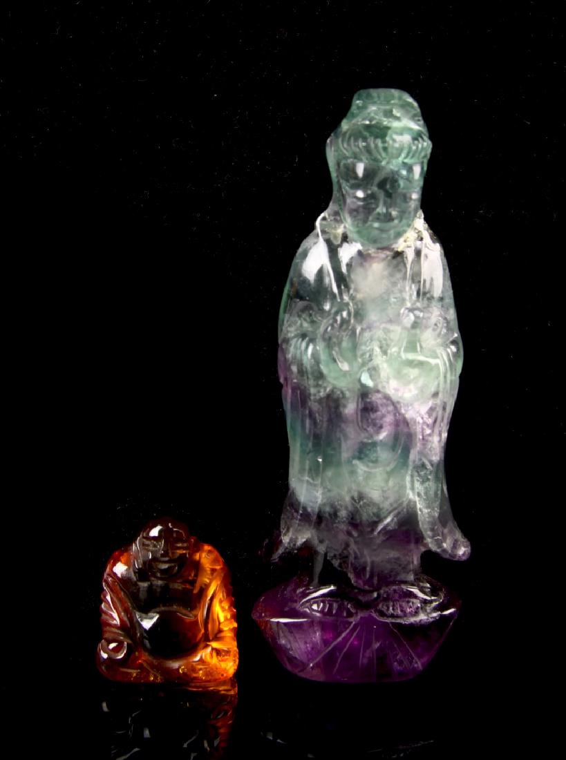 Chinese Quartz and Amber Buddha (1 of 3)