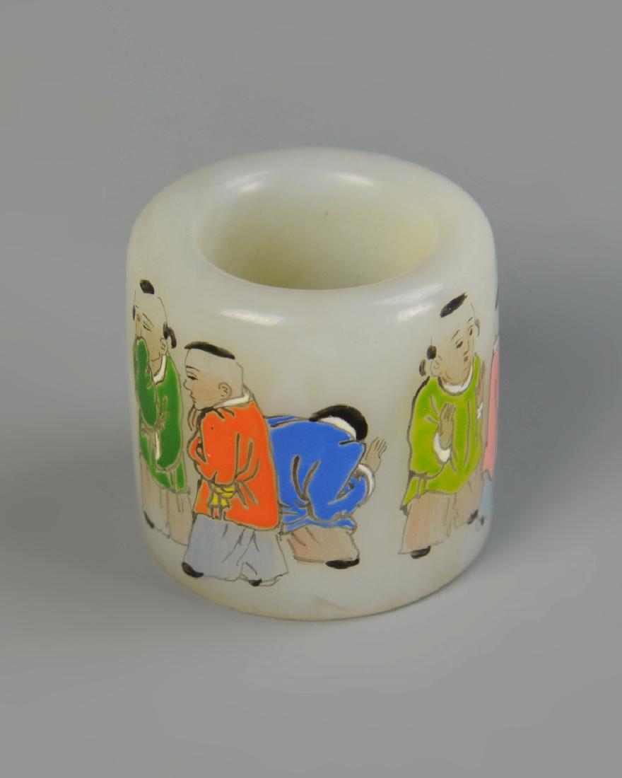 Chinese Peking Glass Thumb Ring (1 of 3)