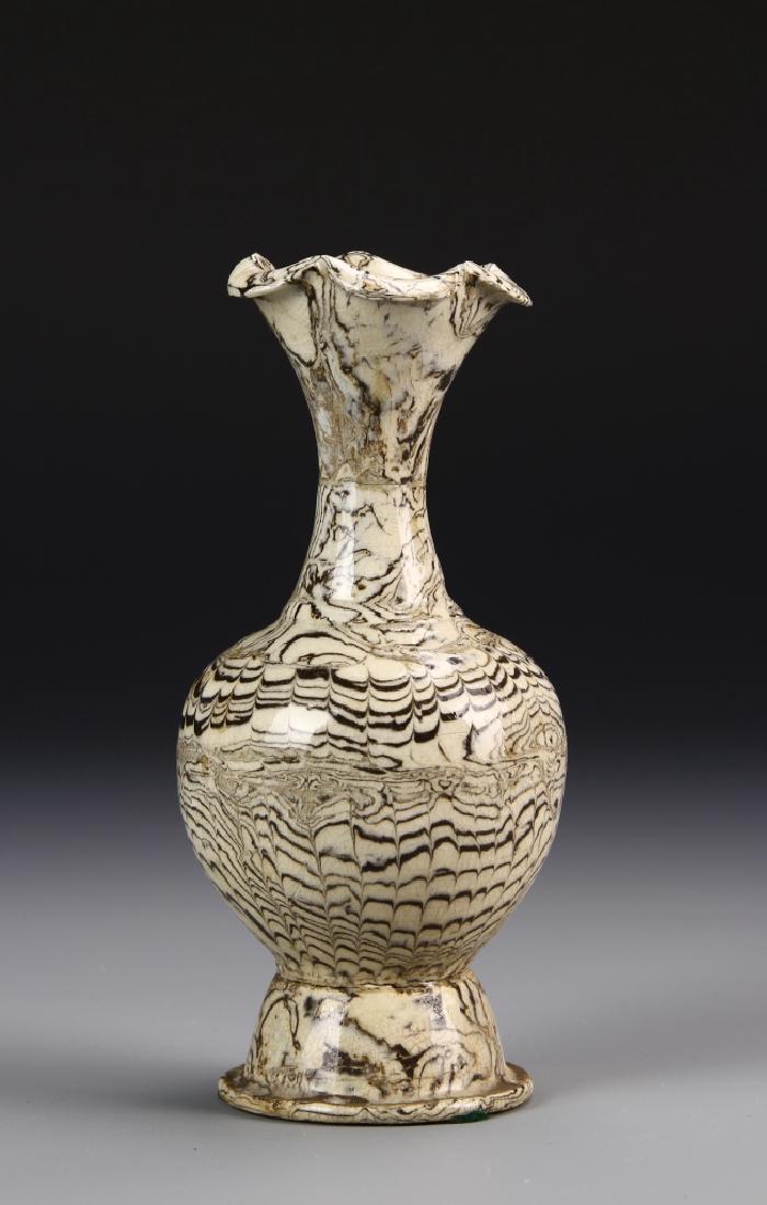Marble Glazed Foliate-Rim Vase (1 of 6)
