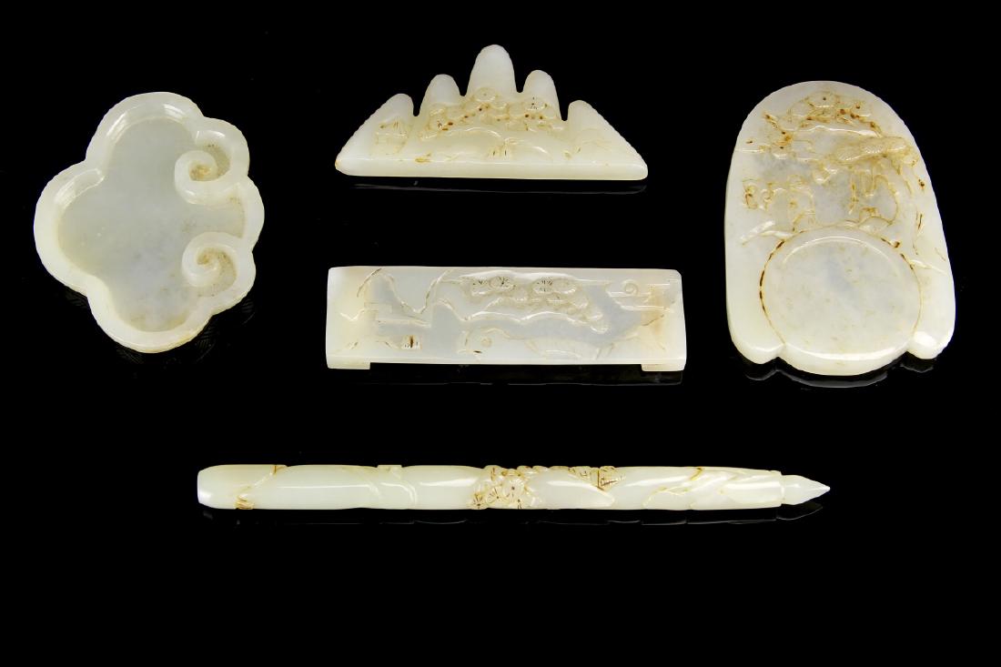 Five Chinese Jade Scholar Items (1 of 8)