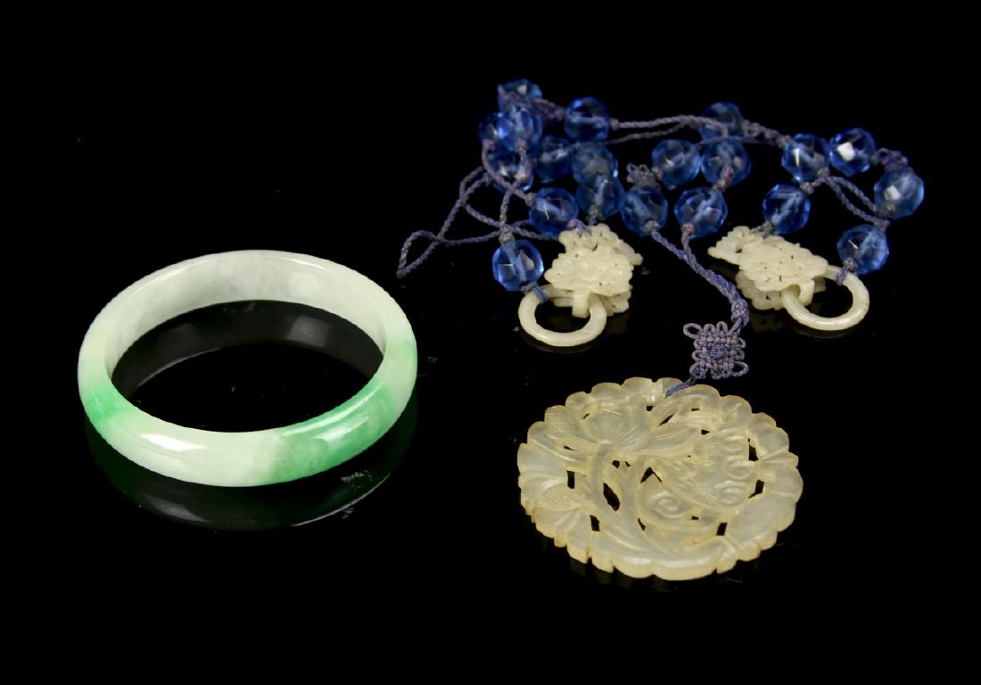 Chinese Jadeite Bangle and Necklace (1 of 6)