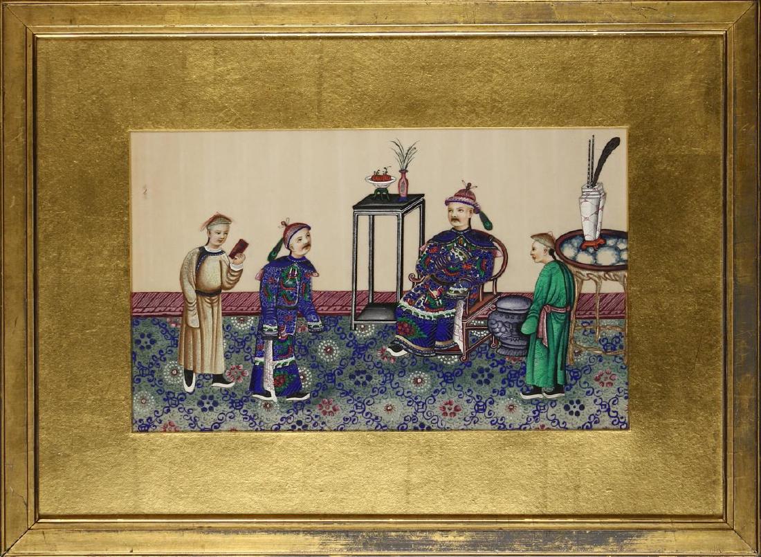 Chinese Water Color of Court Scene (1 of 2)