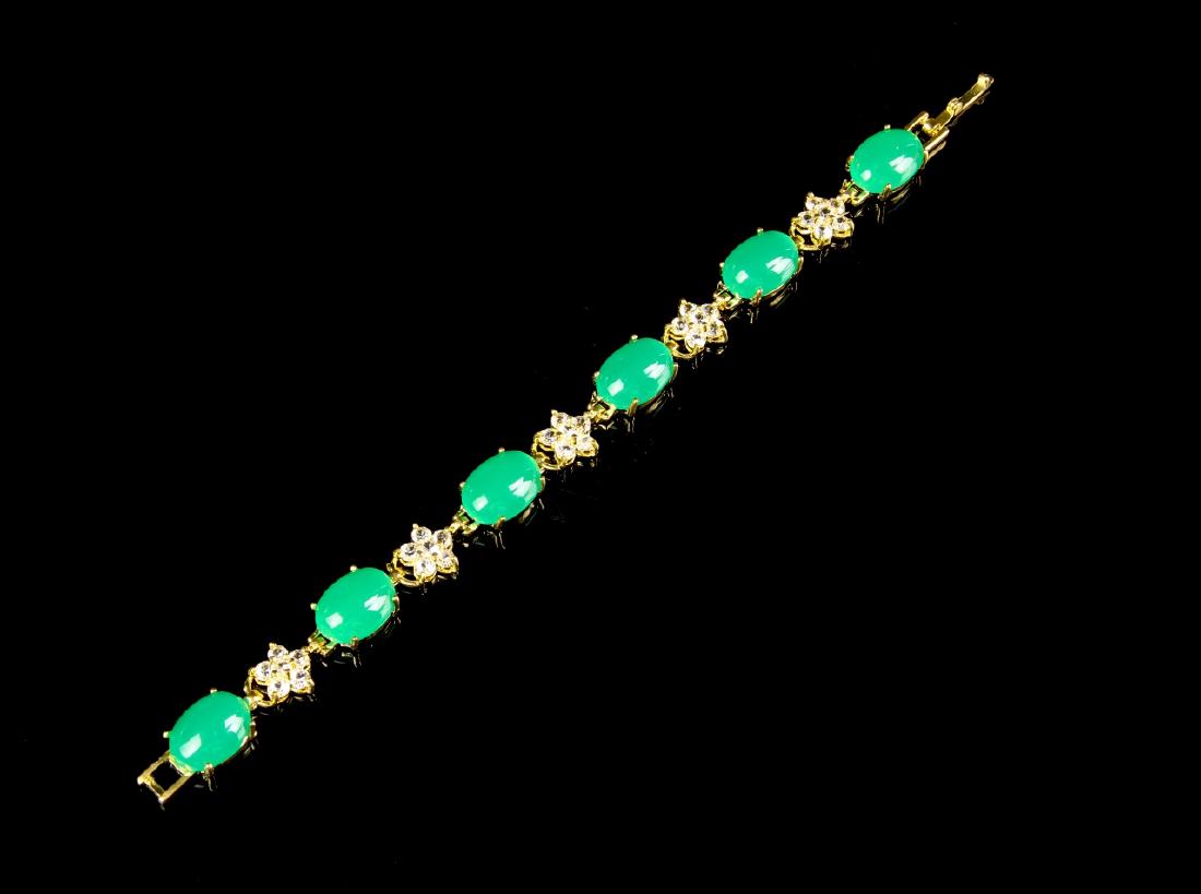 Chinese Jadeite Gilt Bracelet (1 of 3)