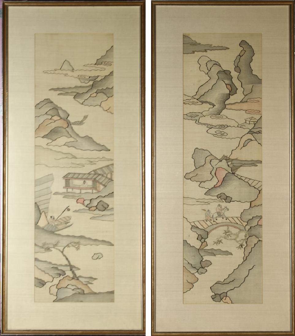 Pair of Chinese Framed Kesi Panels (1 of 4)