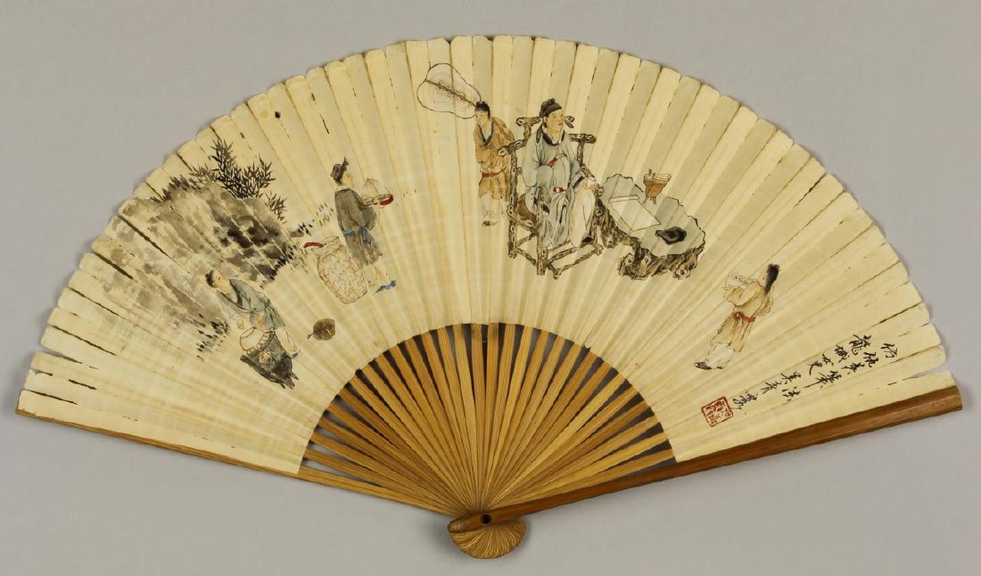Chinese Fan Painting, Attributed to Wu Qing Lu (1 of 4)