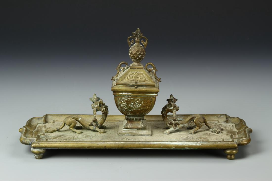 Chinese Brass Ink Well (1 of 4)