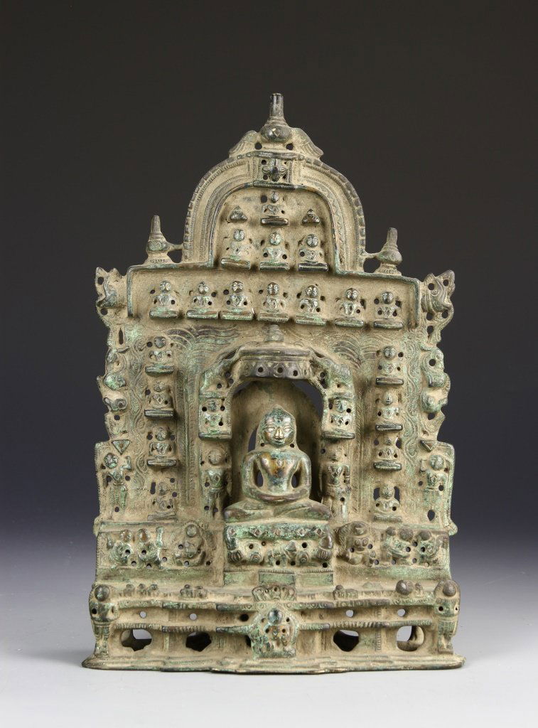 Indian Bronze Jain with Silver Inlays (1 of 5)
