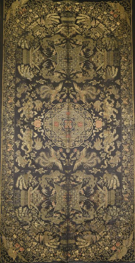 Chinese Kesi Phoenix and Foo Lion Panel (1 of 2)