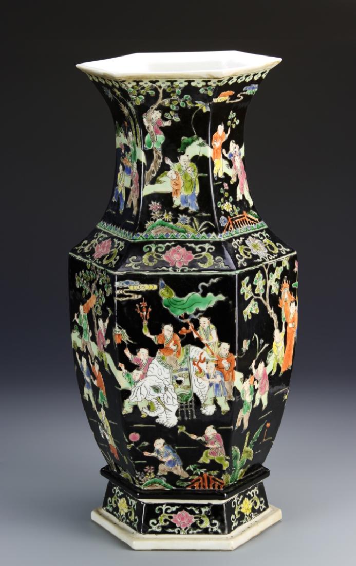 Chinese Famille Noir Vase (1 of 3)
