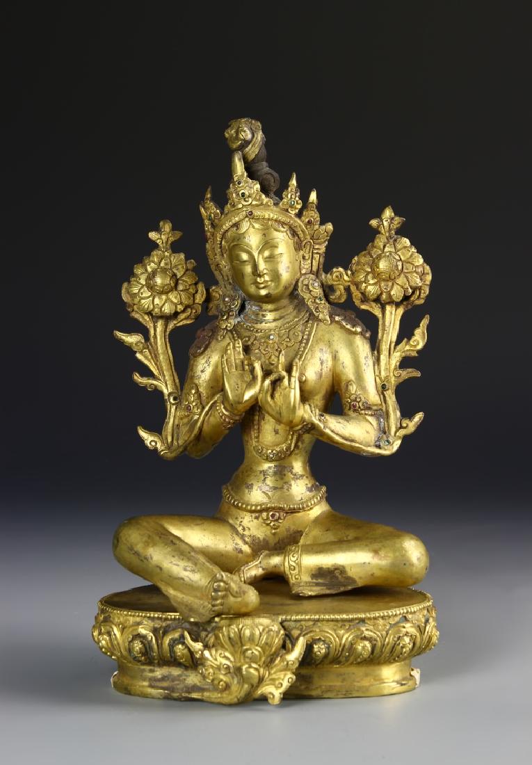 Tibetan Gilt Bronze Buddha (1 of 6)