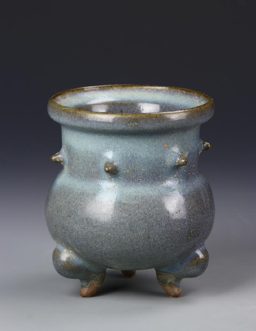 Chinese Jun Yao Tripod Censer (1 of 4)