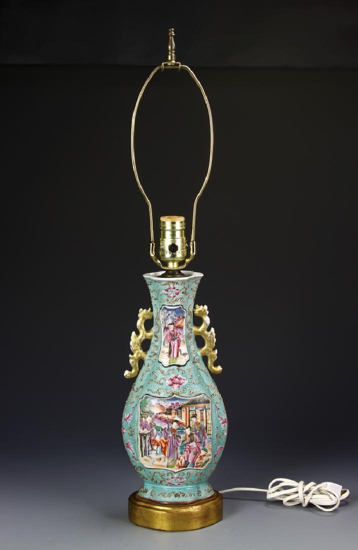 Chinese Famille Verte Vase Converted Lamp (1 of 6)