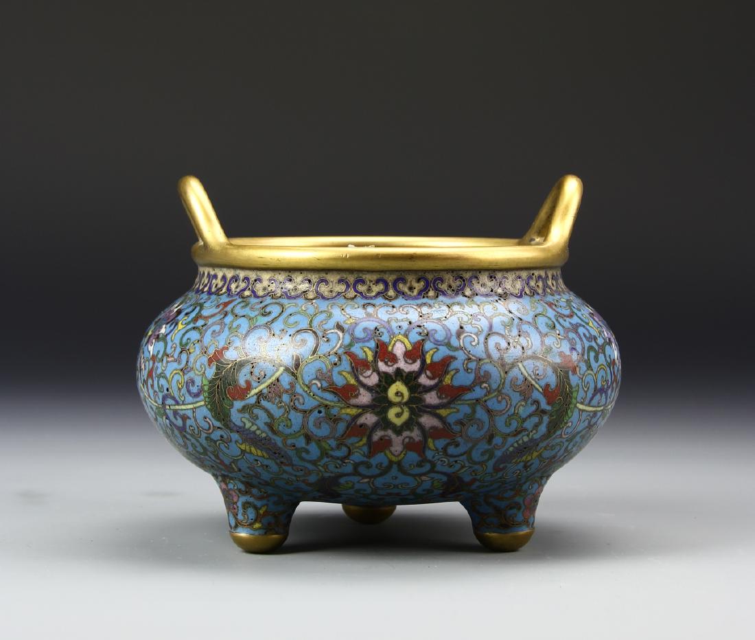 Chinese Cloisonne Tripod Censer (1 of 7)