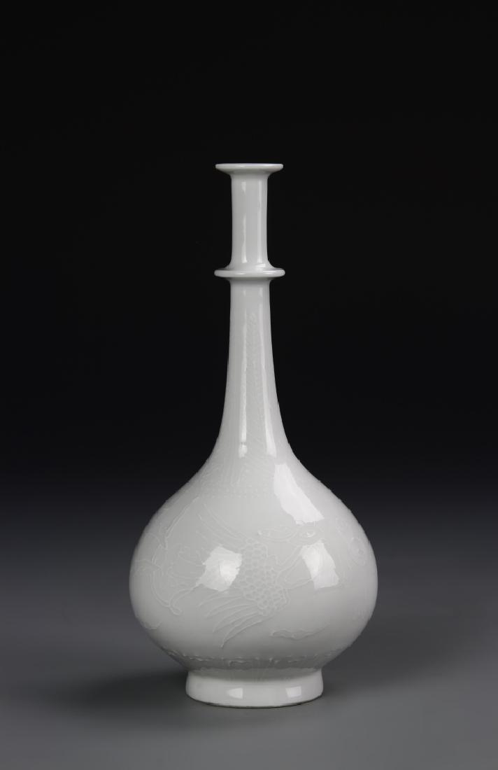 Chinese Tian Bai You Vase: China, Ming Dynasty, Tian Bai You Vase, Yongle Mark. Height 6 3/4 in.