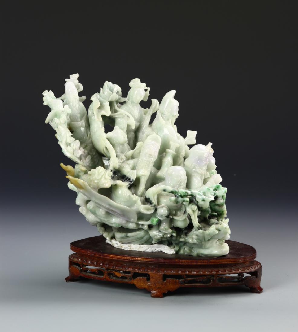 Chinese Jadeite Eight Mortals Ornament (1 of 1)
