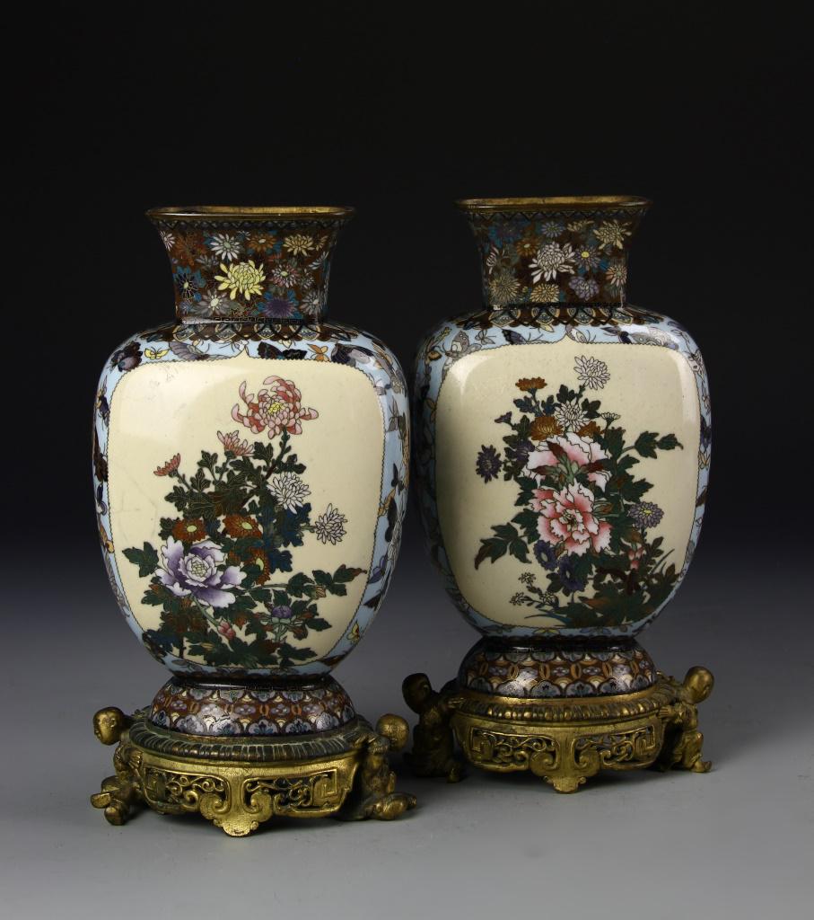 Japanese Pair Of Cloisonne Vases (1 of 3)