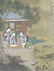 Pair of Chinese Framed Water Color Figures - 3