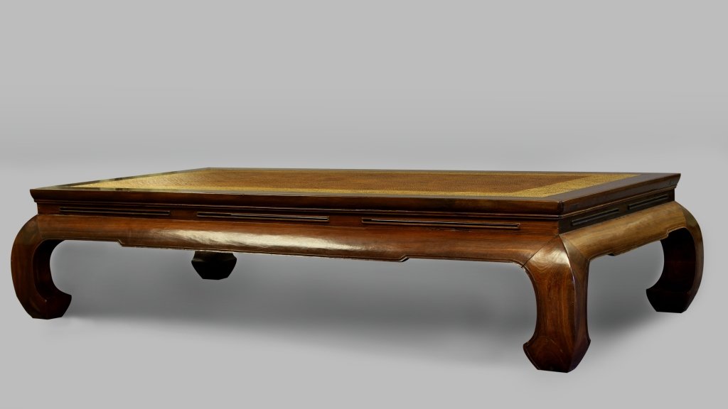 Chinese Huanghuali Luohan Couch/Bed: China, 19th C., Huanghuali Luohan couch/bed. Length 76 1/2 in.; Width 37 in.; Height 18 in.