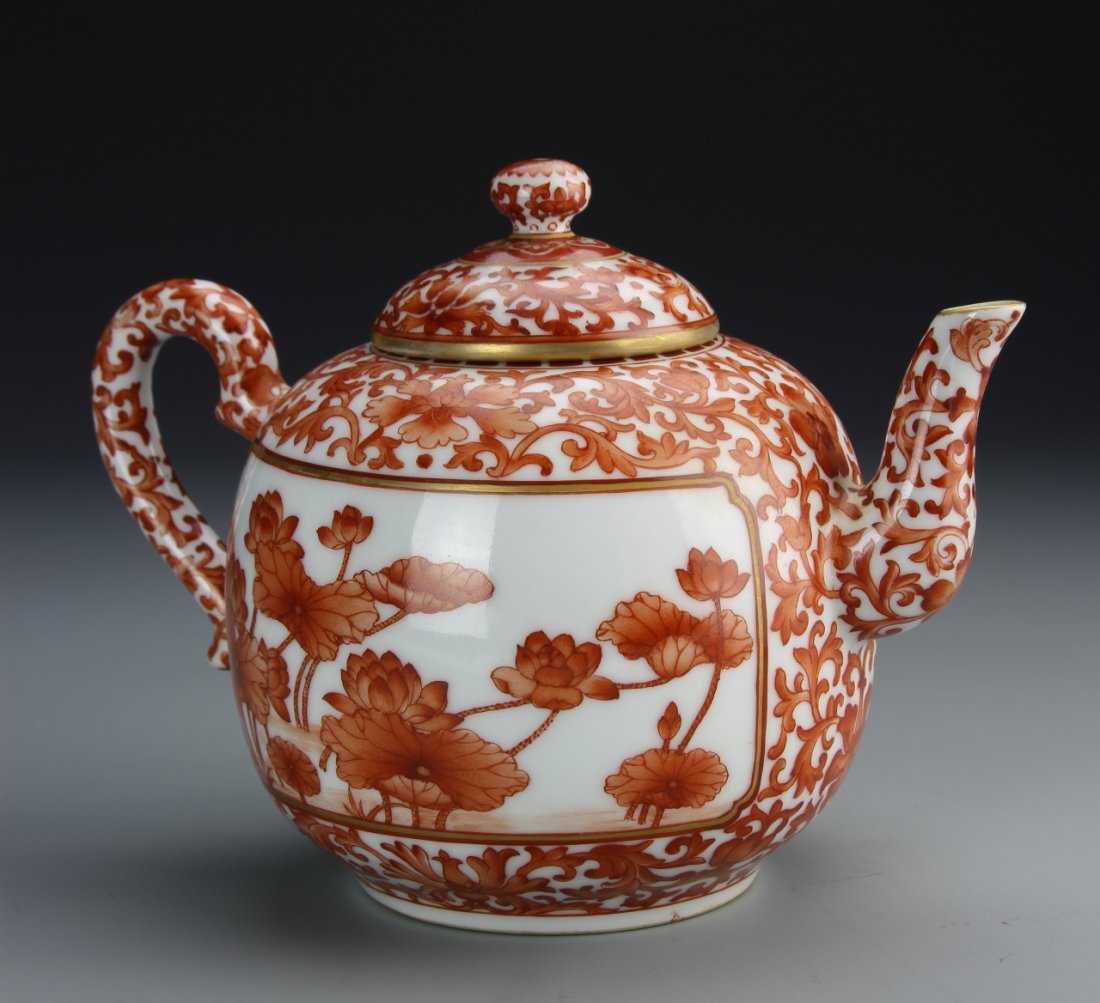 Chinese Red Porcelain Teapot