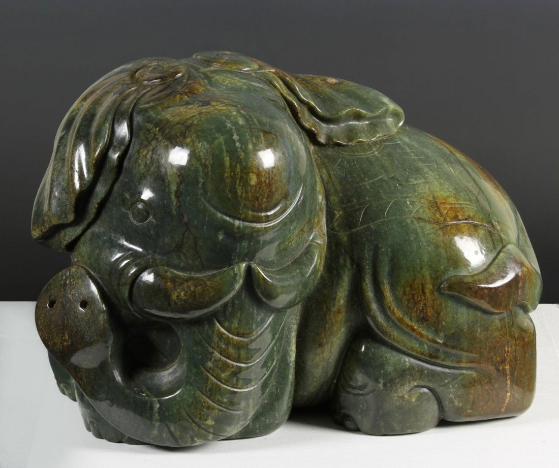 Chinese Carved Jade Elephant