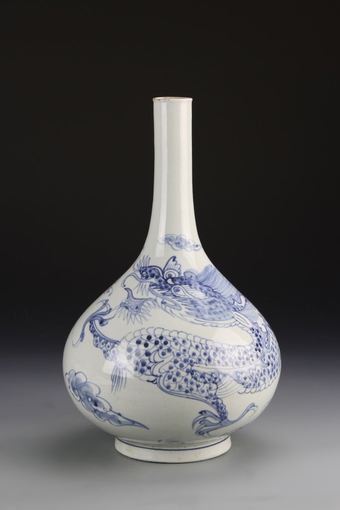 Korean Antique Blue and White Vase