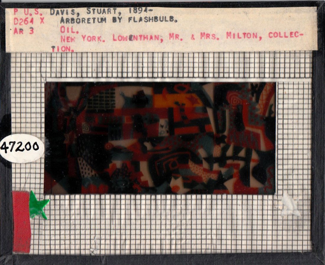Magic Lantern Glass Slide Photo of "New York": Magic Lantern Glass Slide Photo of "New York" painting, attributed to Stuart Davis. Dimensions 3 1/4 in., 4 in.
