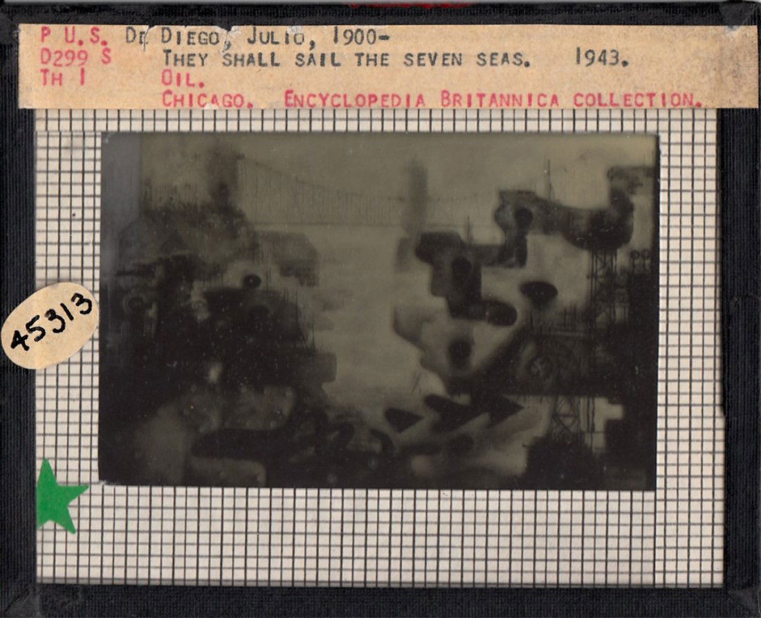 Magic Lantern Glass Slide Photo "They Shall Sail": Magic Lantern Glass Slide Photo of "They Shall Sail The Seven Seas," attributed to Julio de Diego. Dimensions 3 1/4 in., 4 in.