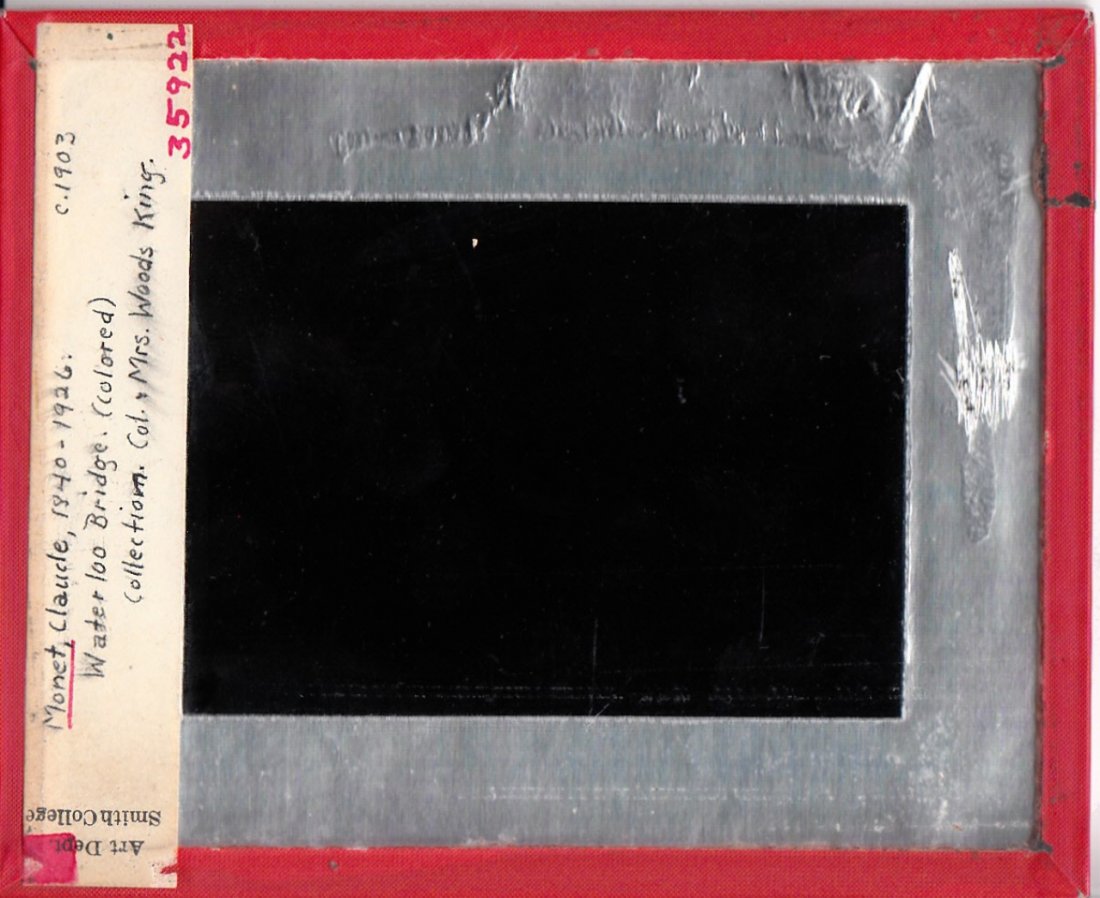 Magic Lantern Glass Slide Photo "Waterloo Bridge": Magic Lantern Glass Slide Photo of "Waterloo Bridge," attributed to Claude Monet. Dimensions 3 1/4 in., 4 in.