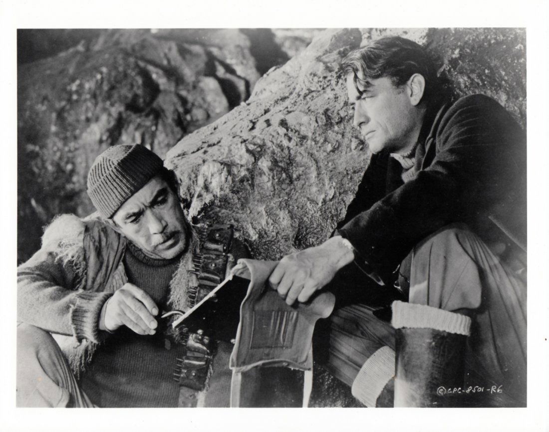 Press Photo, "The Guns of Navarone": Press Photo, Anthony Quinn and Gregory Peck in "The Guns of Navarone," printed later. Dimensions 8 in., 10 in.