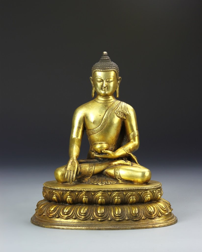 Chinese Tibetan Gilt Buddha (1 of 6)