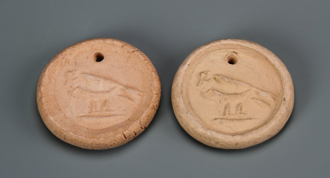 Two Mini Pottery Bird Plaques (1 of 2)