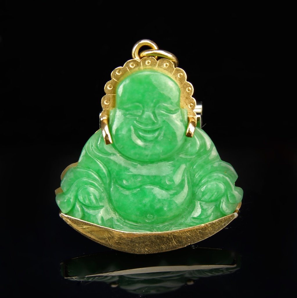 Chinese Jadeite Buddha Pendant (1 of 1)