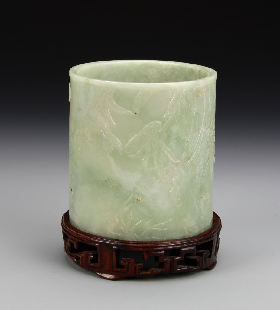 Chinese Jadeite Brush Pot (1 of 1)