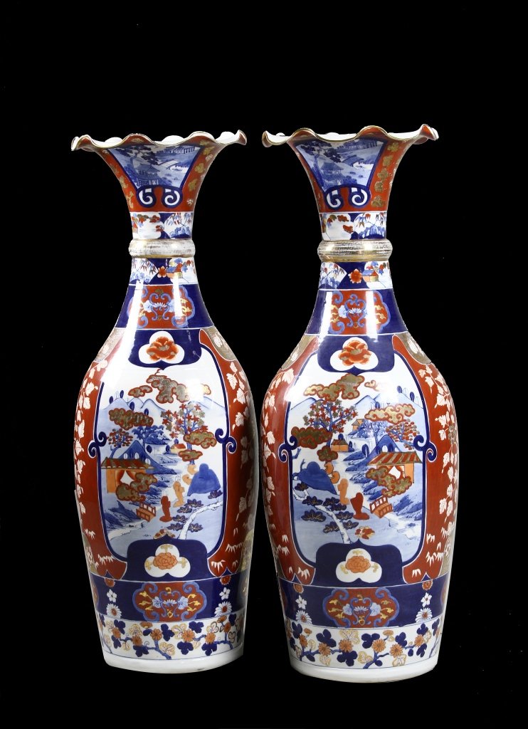 Pair of Japanese Imari Vases (1 of 5)