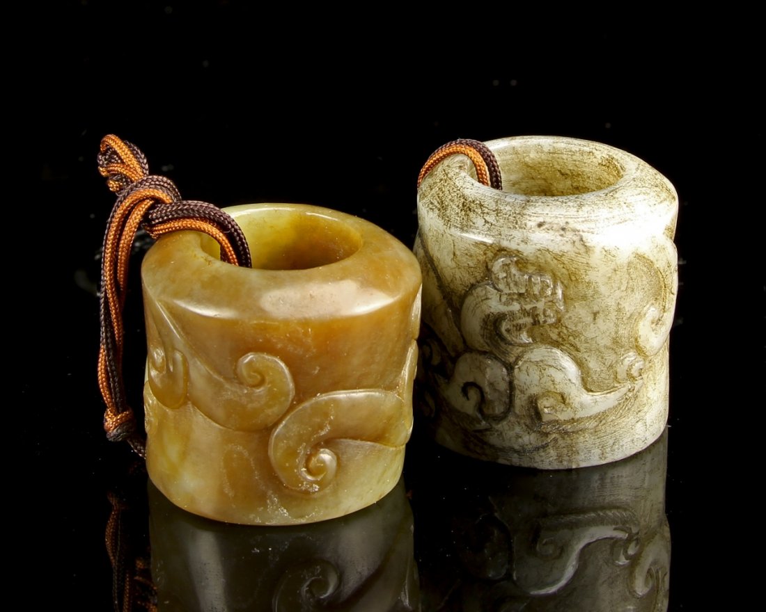 Two Chinese Jade Thumb Rings (1 of 3)