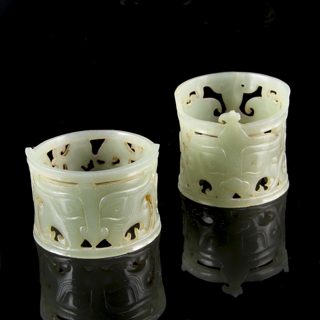 Two Chinese Jade Hair Tubes (1 of 3)