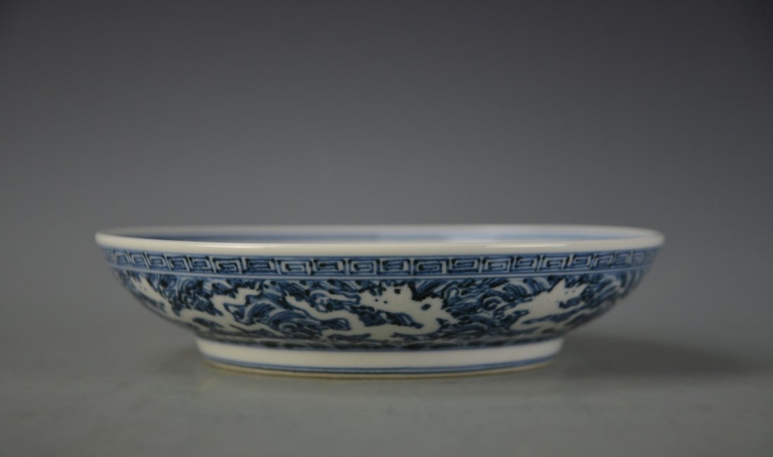 Chinese Blue and White Dragon Plate (1 of 3)