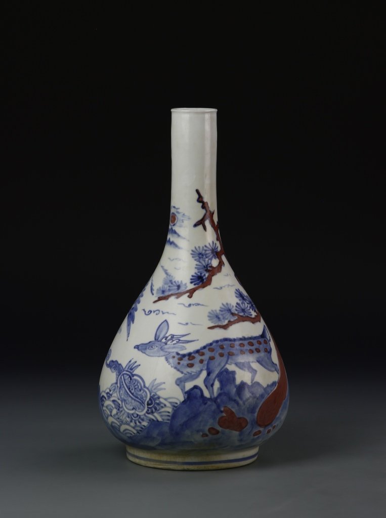 Korean Blue and Red Vase (1 of 5)