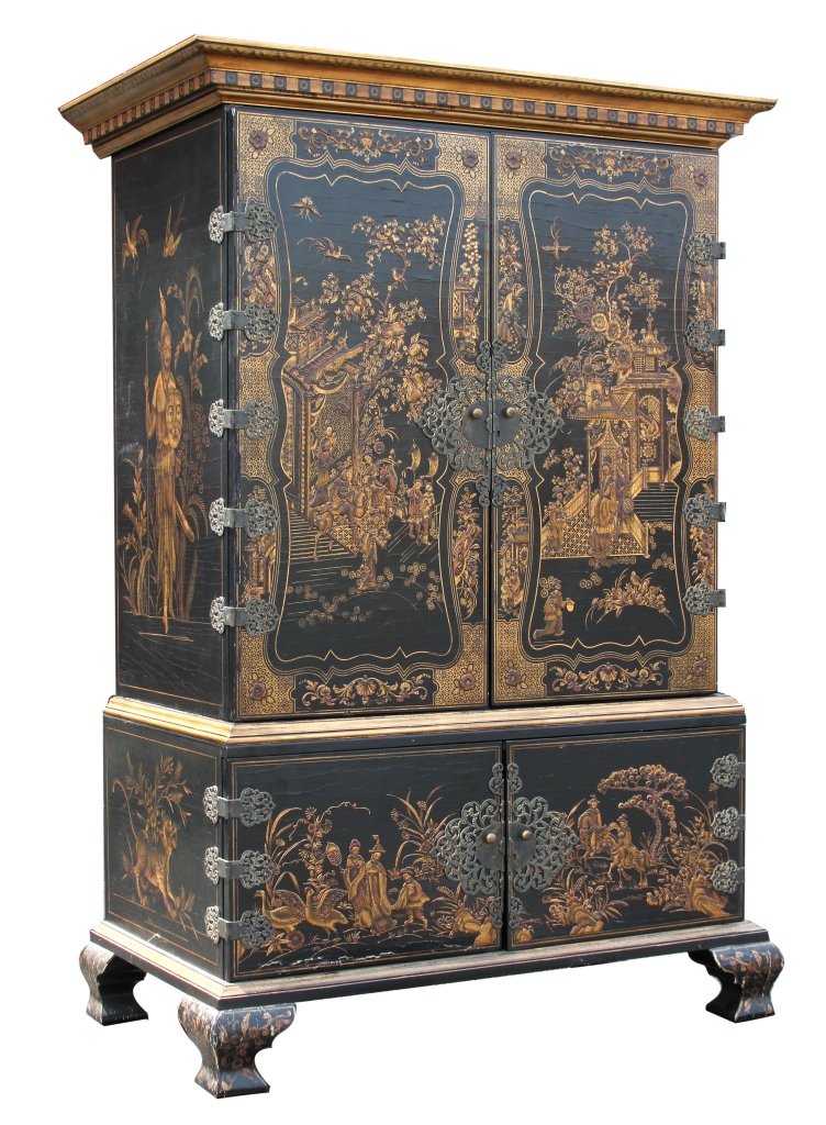 Large Chinese Lacquer Hardwood Cabinet (1 of 10)