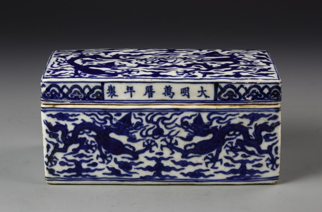 Chinese Blue and White Porcelain Box (1 of 10)