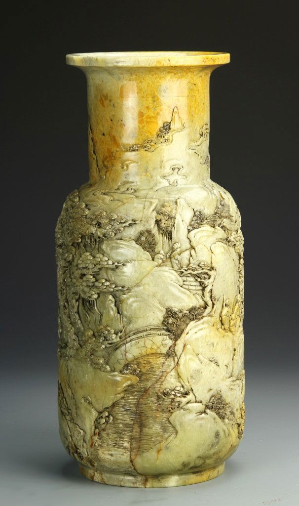 Chinese Shoushan Stone Vase (1 of 1)