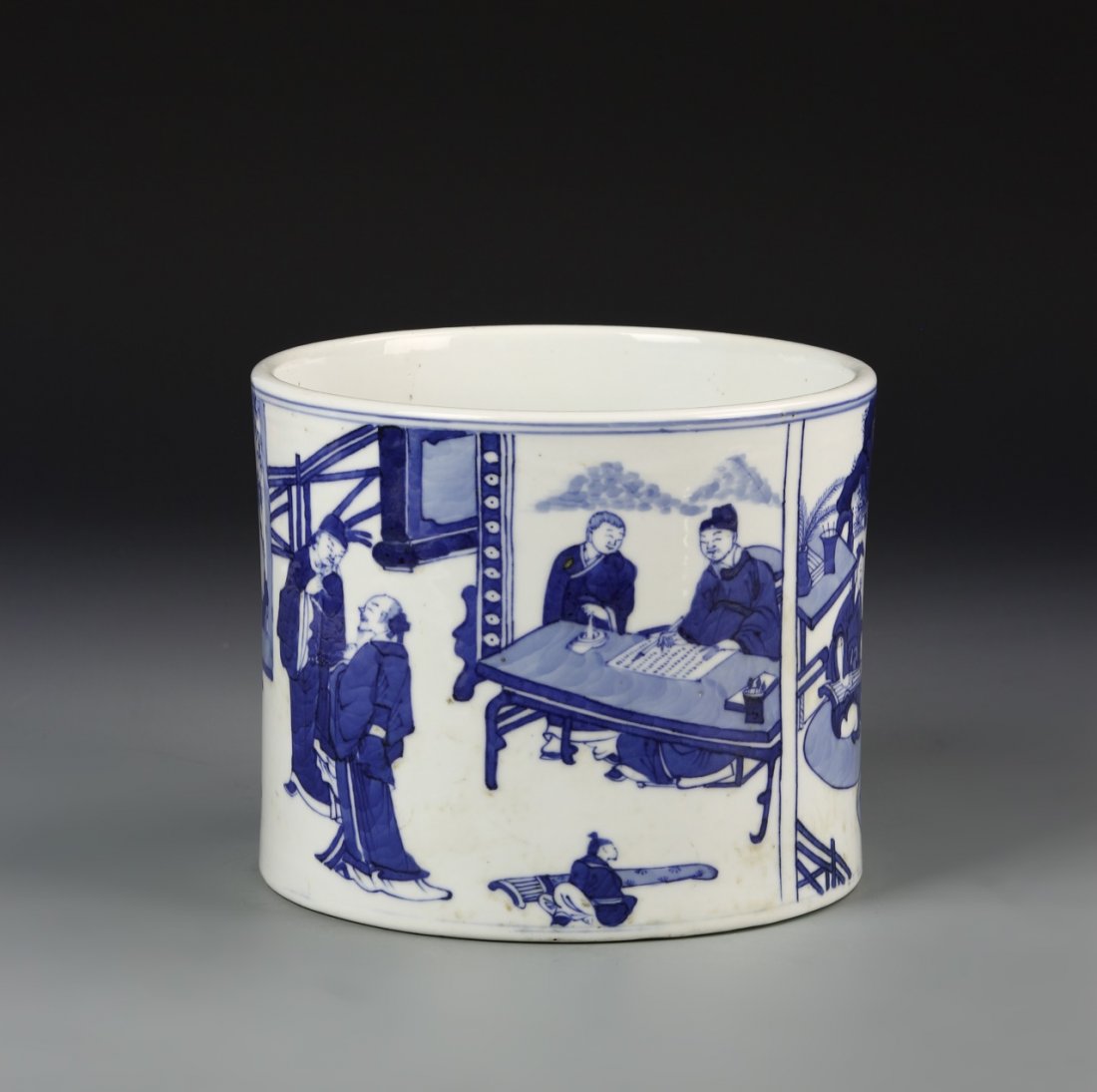 Chinese Blue and White Brush Pot (1 of 6)