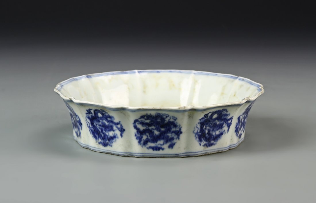 Rare Chinese Blue and White "Dragon" Brushwasher (1 of 6)