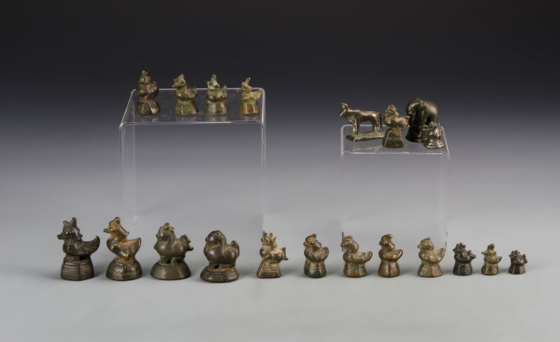 Twenty Chinese Bronze Opium Weights (1 of 5)
