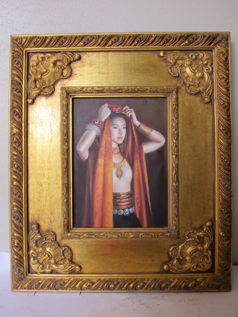 Small Oil Painting of Woman (1 of 10)